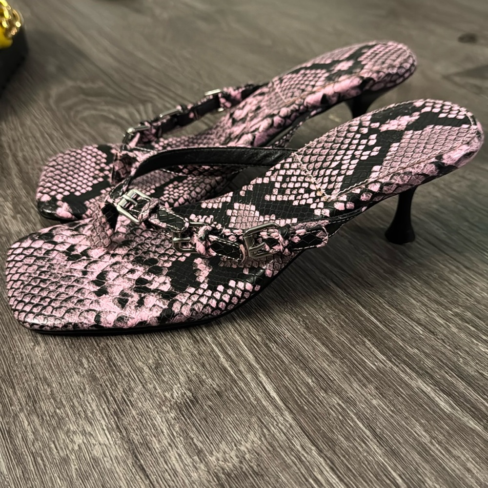 kitten snakeskin heels